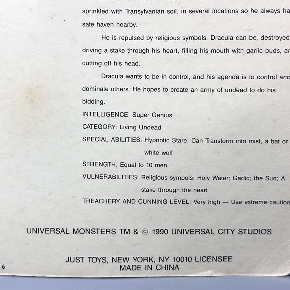 Bend-Ems Dracula 1990 60th Ltd. Edit. Universal Monsters Justoys Bendable Figure - Picture 7 of 9